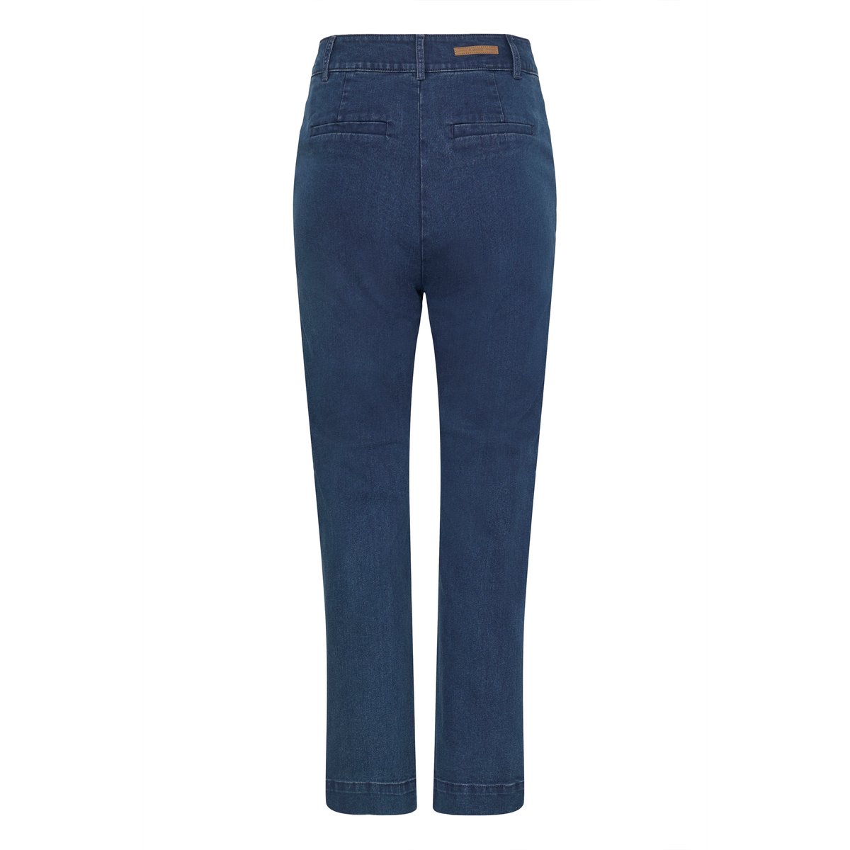 Jean droit à taille mi-haute, longueur cheville bleu mid blue denim, B.YOUNG