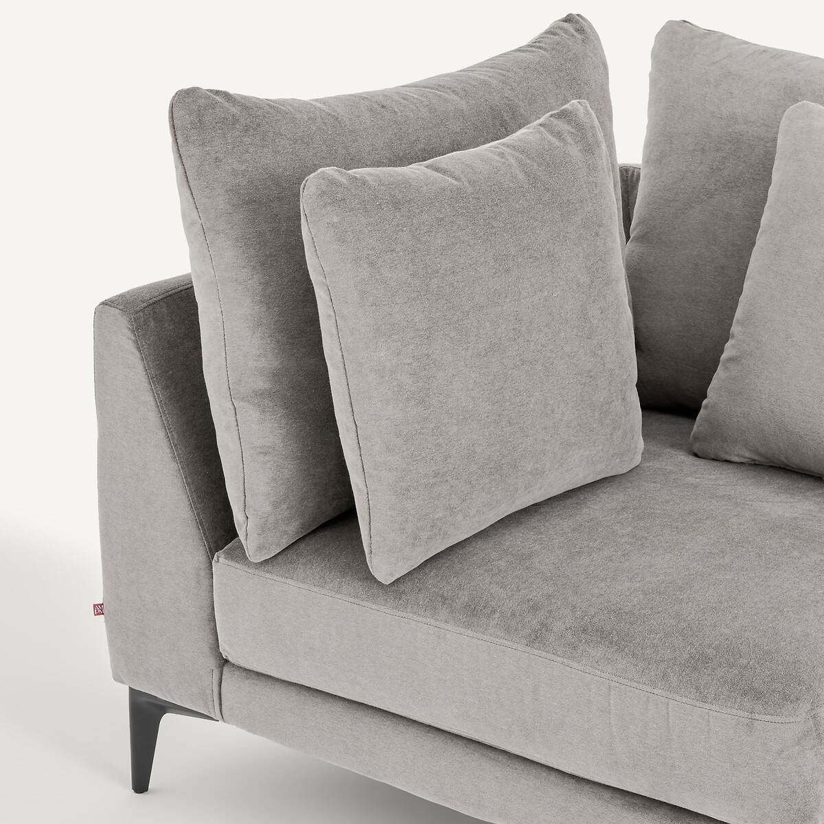 Canapé d'angle en velours stone, MODERNISTE gris souris, EMMANUEL GALLINA X AM.PM