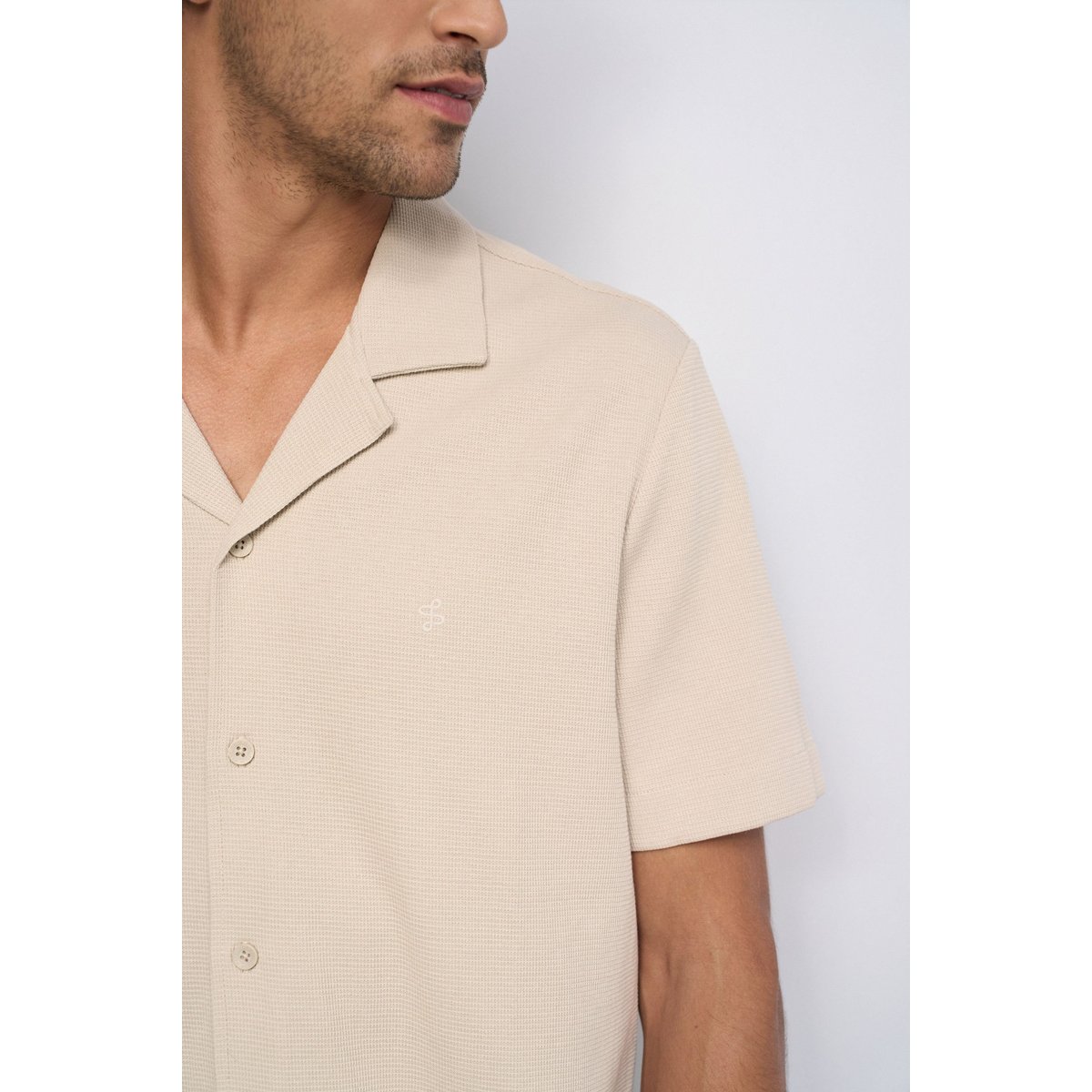 CHEMISE TEXTURÉE À MANCHES COURTES beige, SALSA JEANS