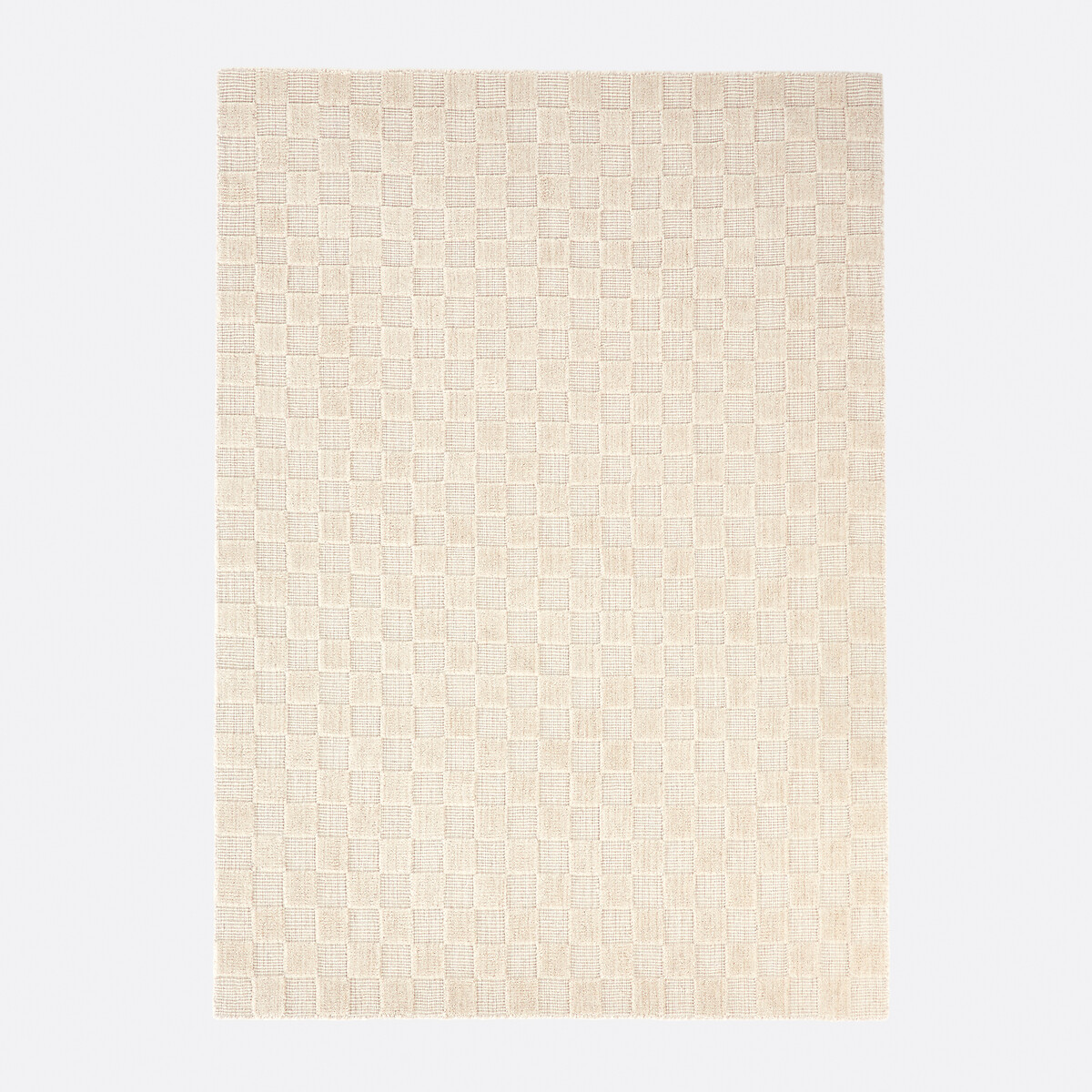 Tapis damier ton sur ton, Bilmo ecru, LA REDOUTE INTERIEURS