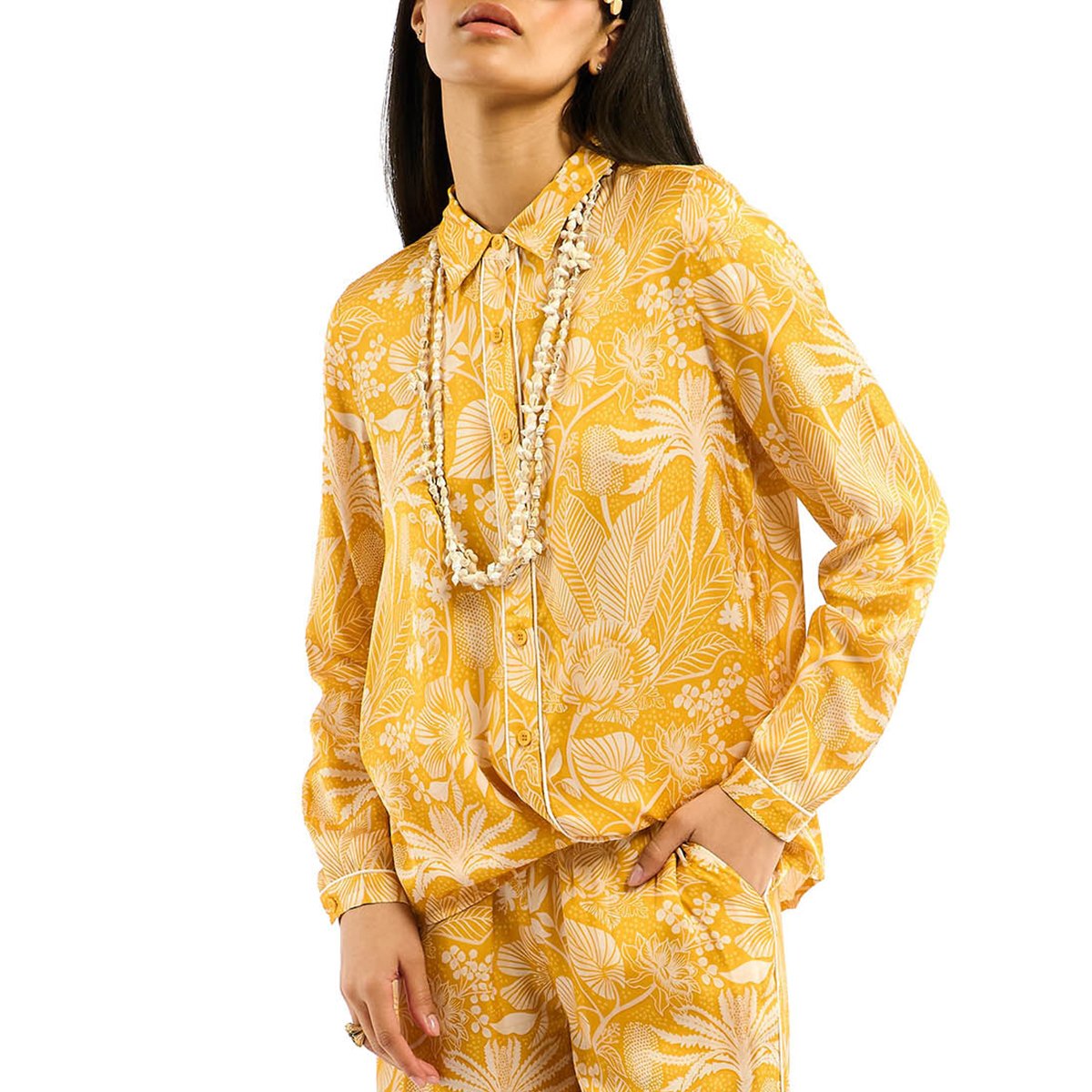 Chemise manches longues à motifs JANAELLE jaune, WILD