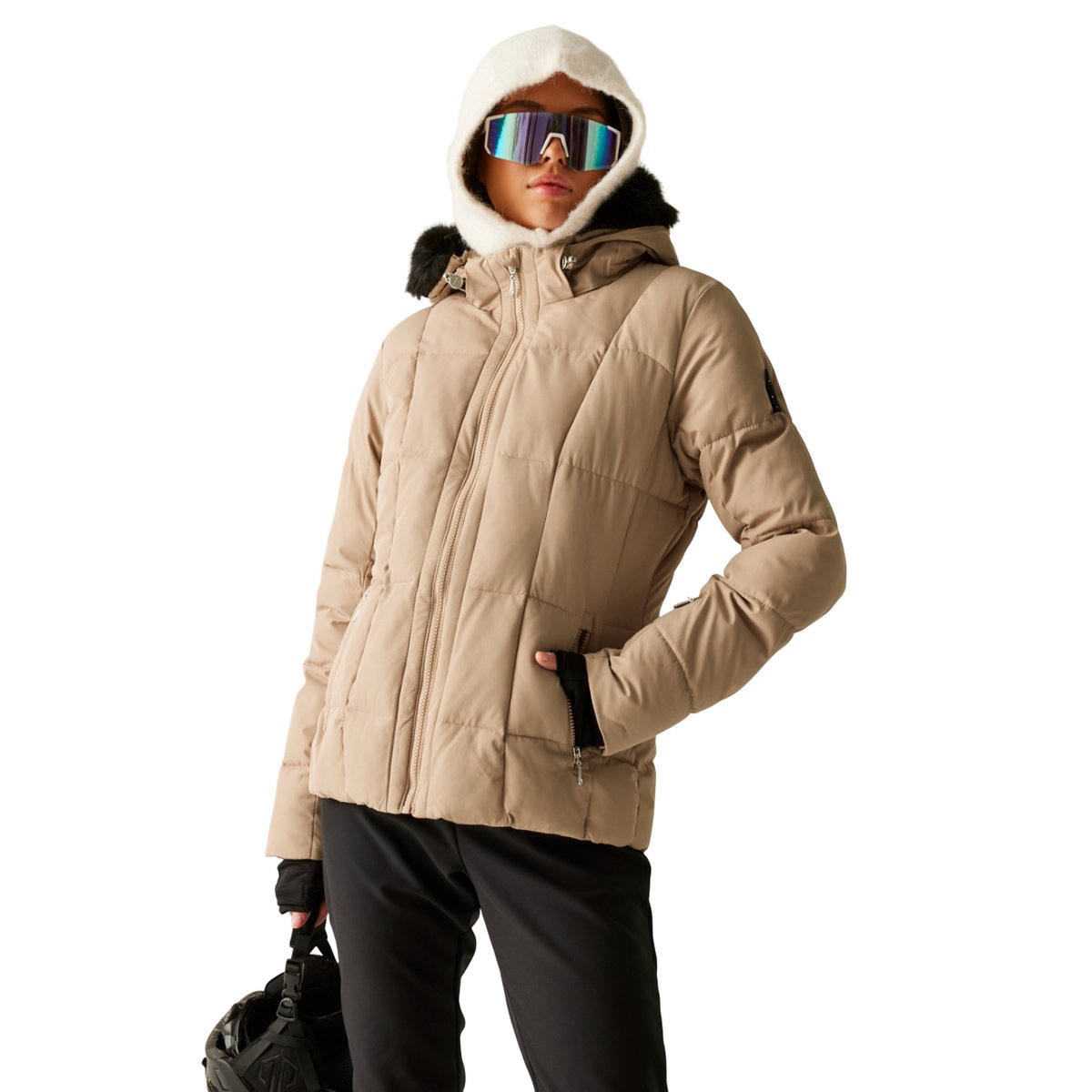 Blouson de ski à capuche amovible GLAMOURIZE noir, DARE 2B