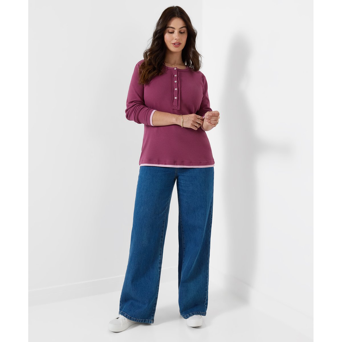 Henley en Jersey Double Épaisseur Margot violet, JOE BROWNS