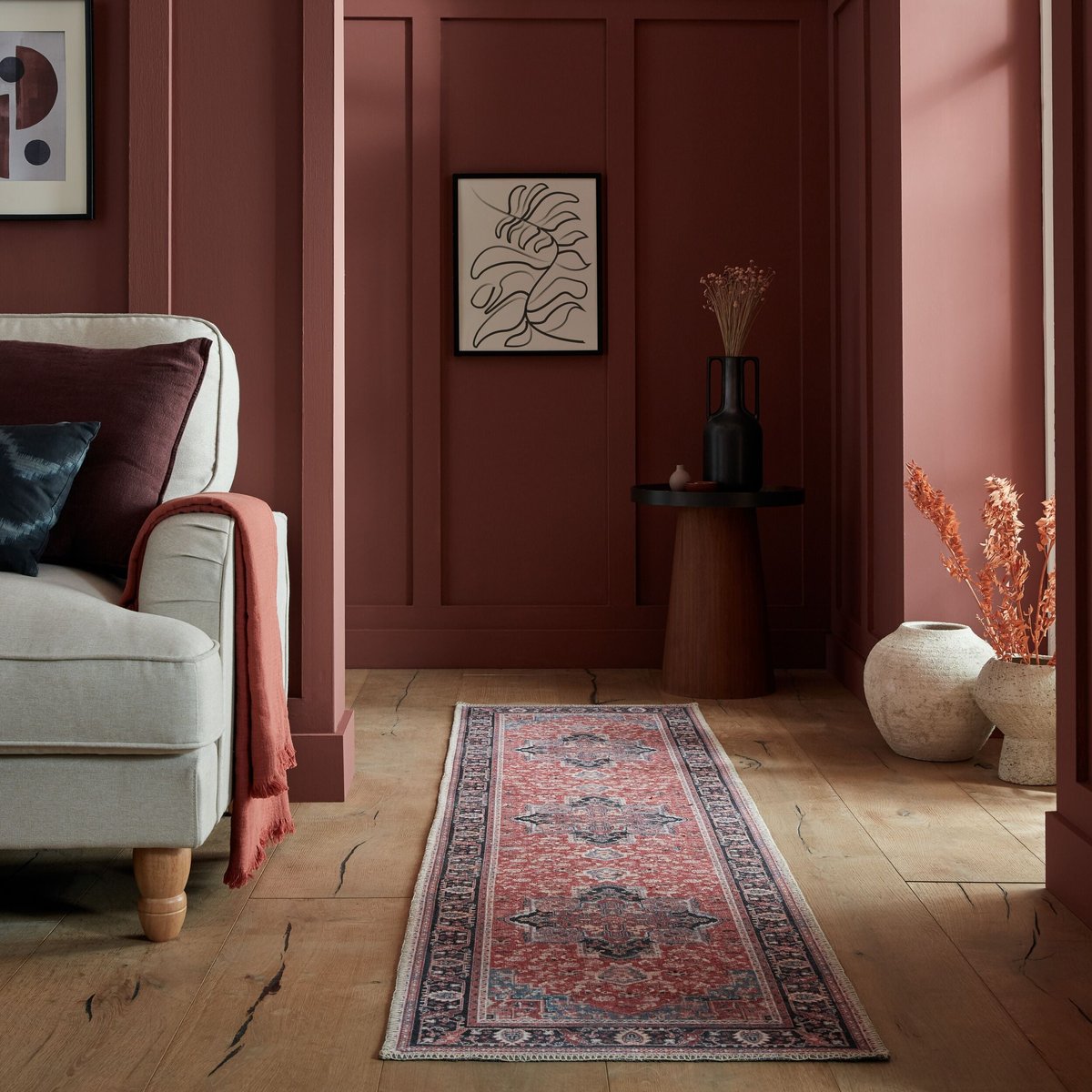 Tapis lavable de couloir WINDSOR rouge, FLAIR RUGS