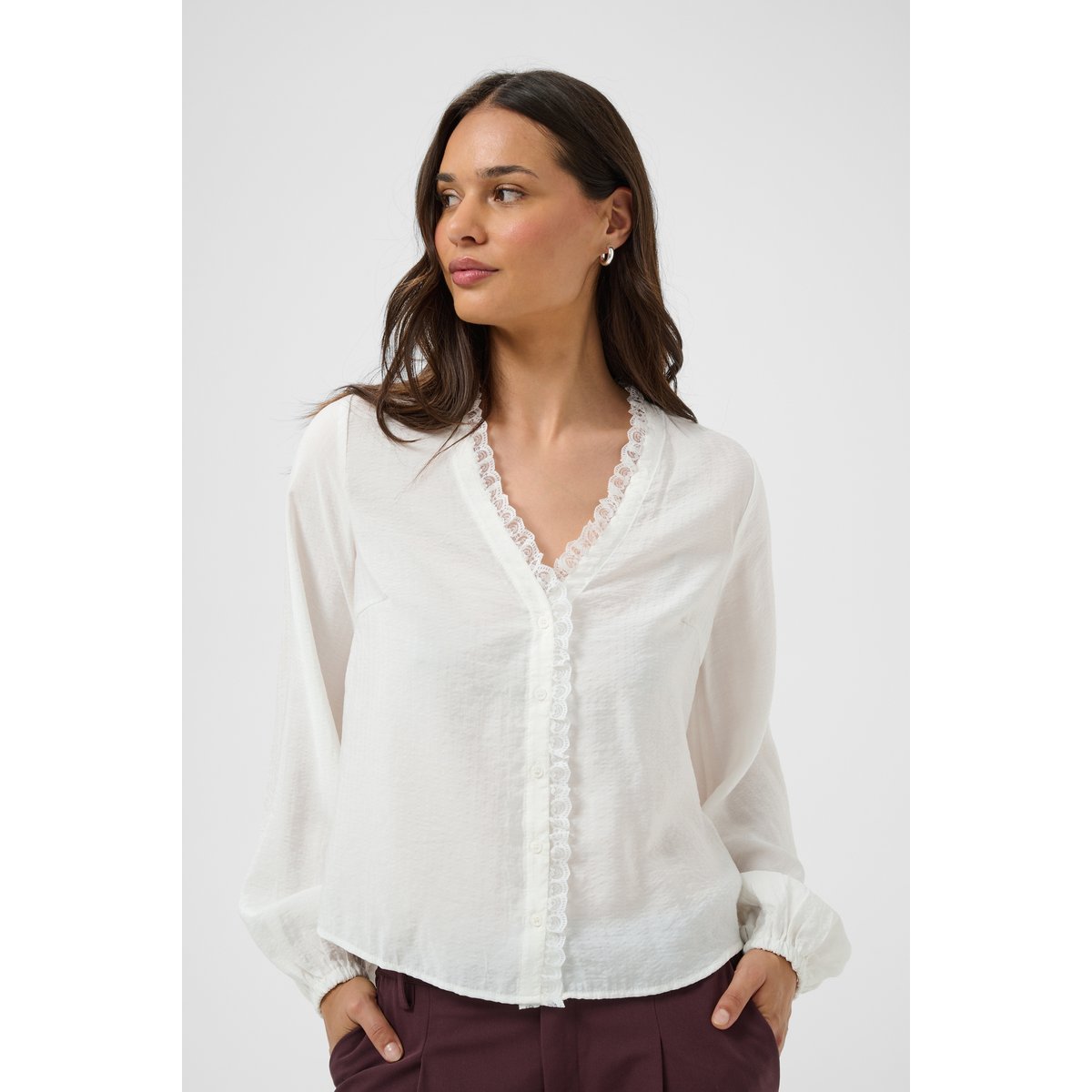 Blouse à manches longues blanc chalk, KAFFE