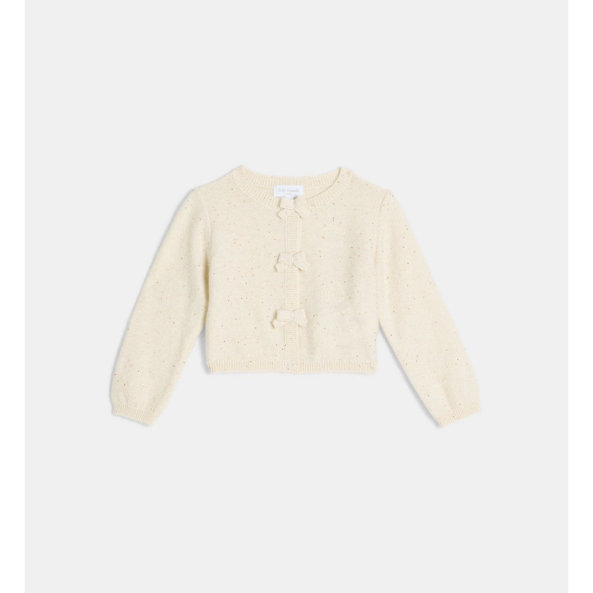 Cardigan viviane maille pailletée écru doré, CADET ROUSSELLE