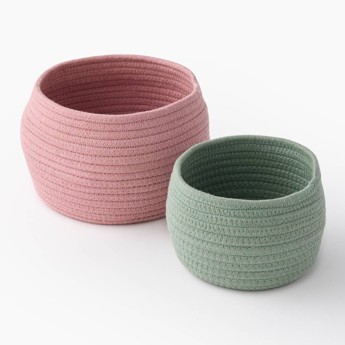 Panier coton GM, D23 x H14 cm, en coton bordeaux, MONOPRIX