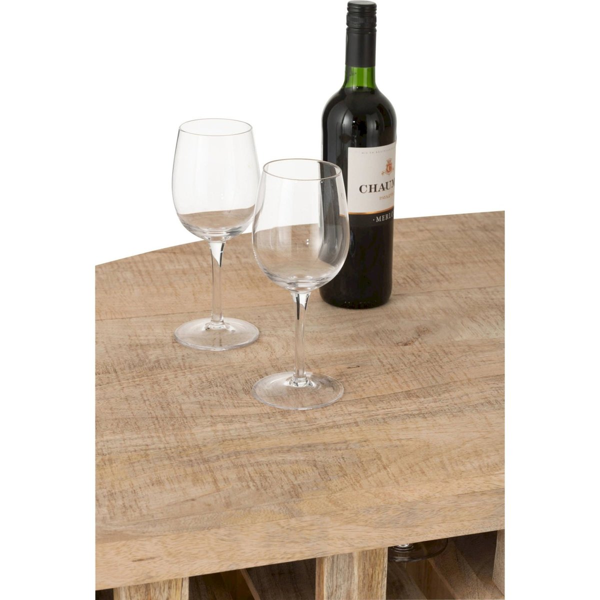 Meuble bar lounge en bois de manguier naturel, RECOLLECTION