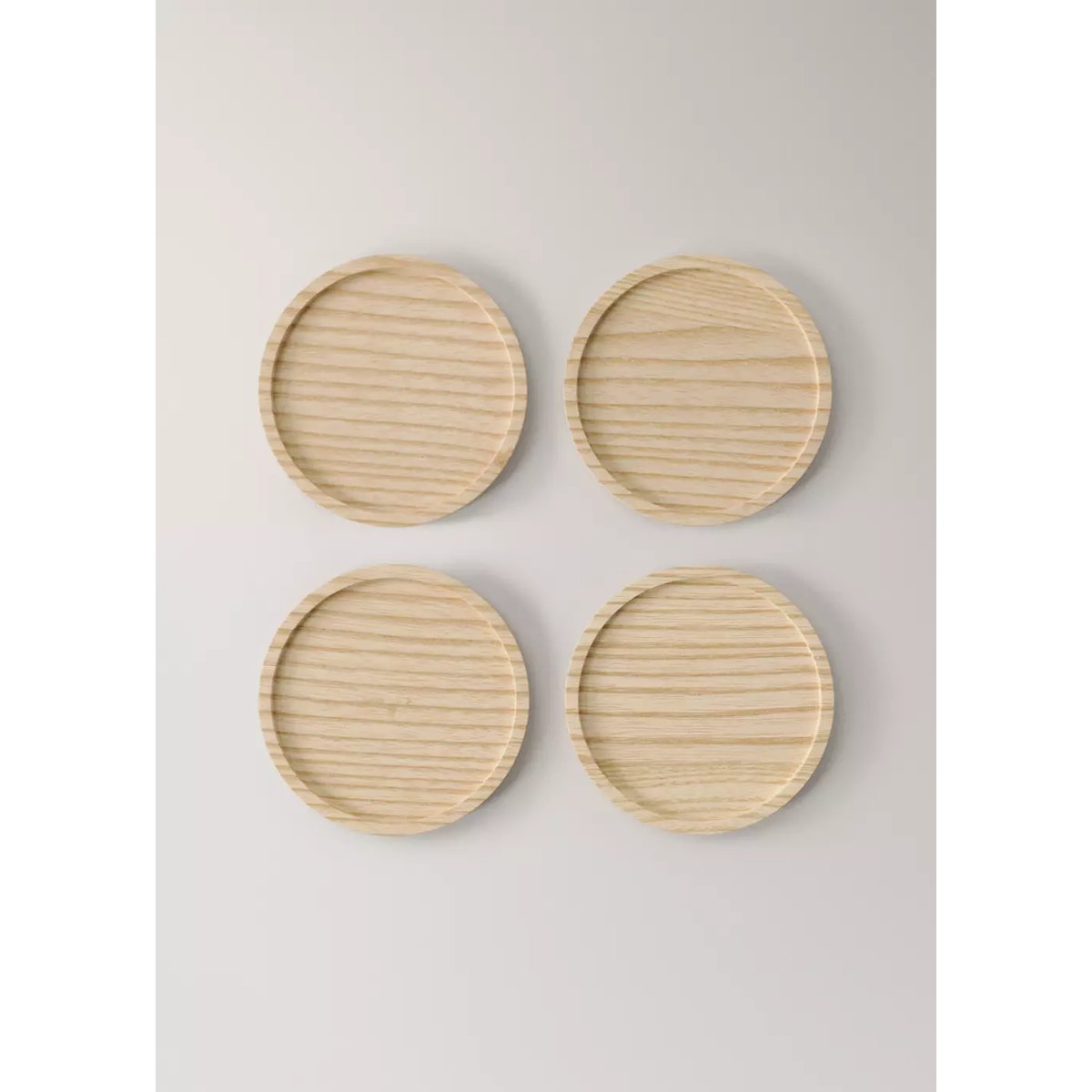 Lot 4 dessous de verre en bois de frêne sable, MANGO HOME
