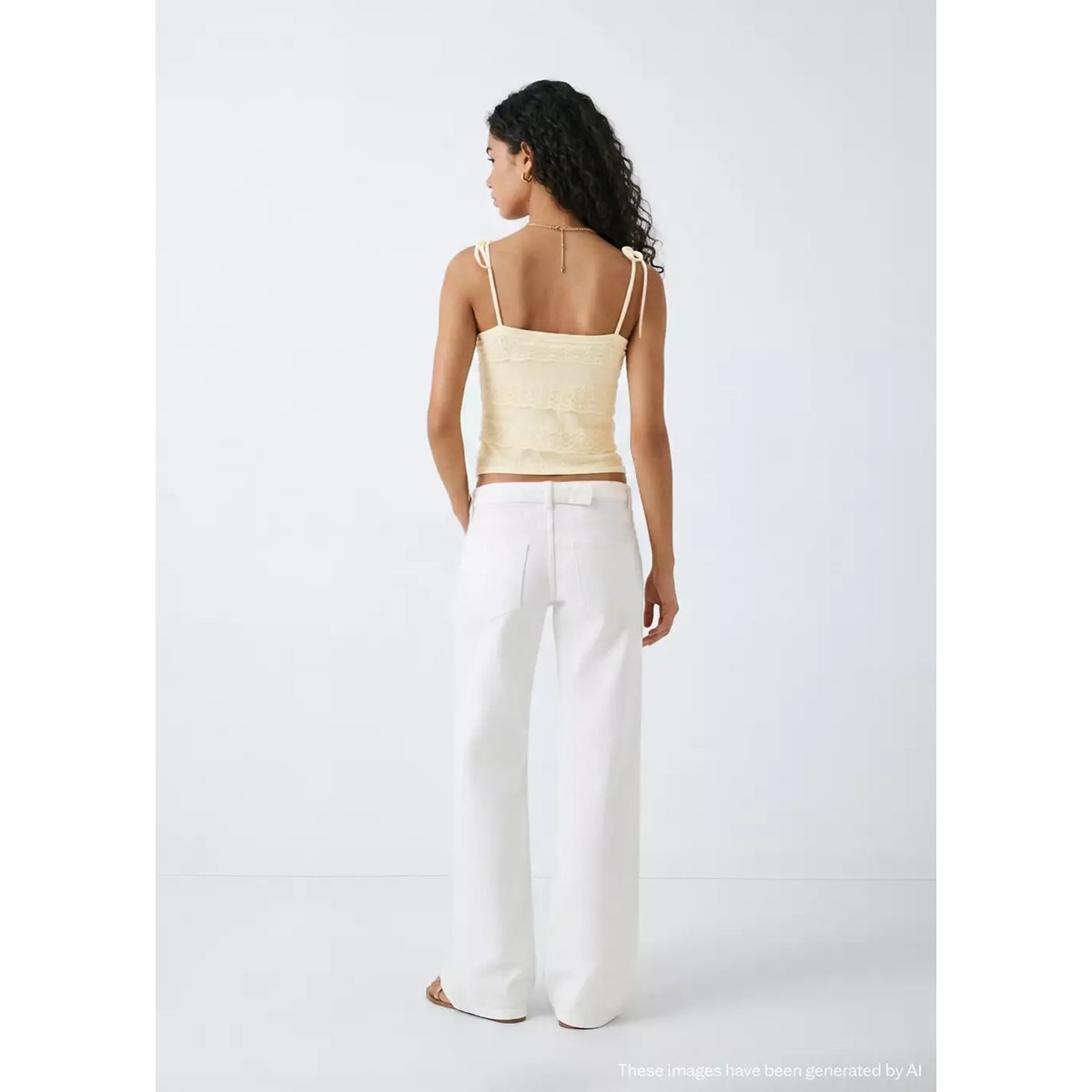Top maille volants jaune pastel, MANGO TEEN