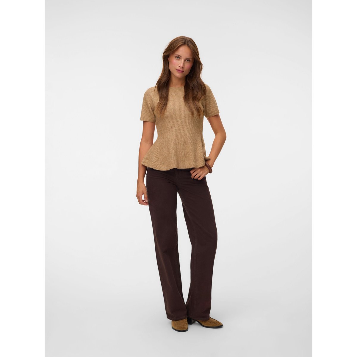 Pull En Maille marron - tigers eye 1, VERO MODA