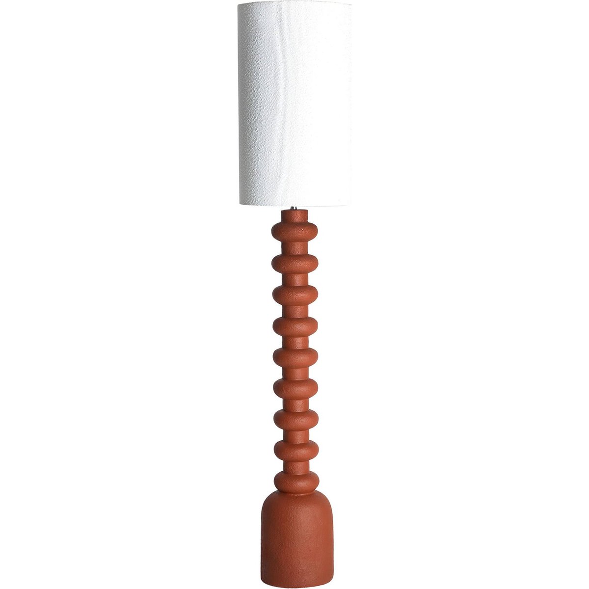 Lampadaire contemporain à forme organique terracotta naturel et blanc cassé, RECOLLECTION