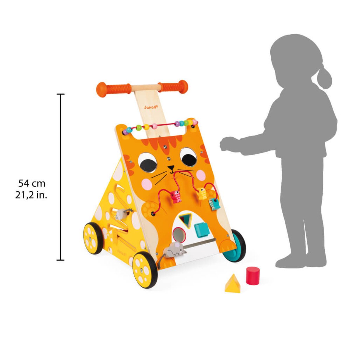 Chariot multi-activités Chat multicolore, JANOD