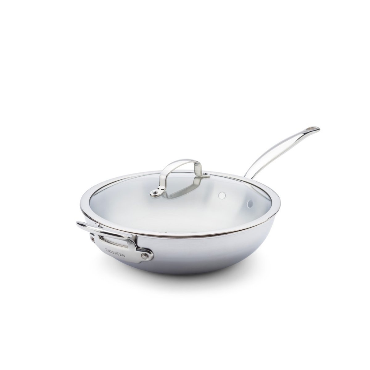 Wok 30 cm inox 5ply -Première 5ply argent / métallique, GREENPAN