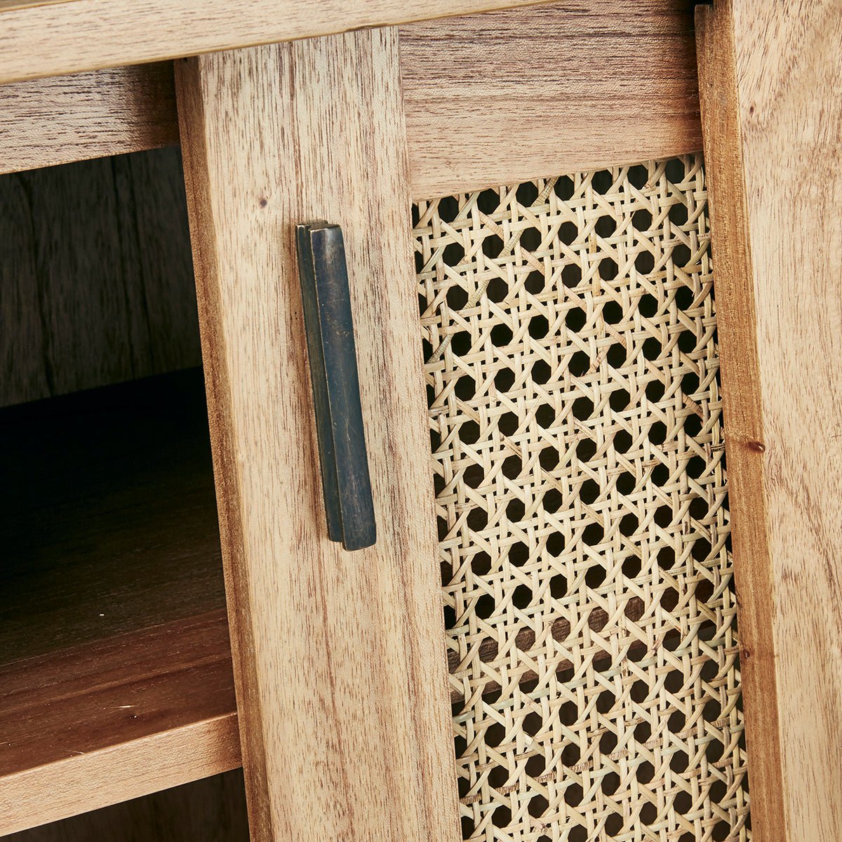 Commode en bois massif et cannage 100 cm AUBIN naturel, BERAH GETAH