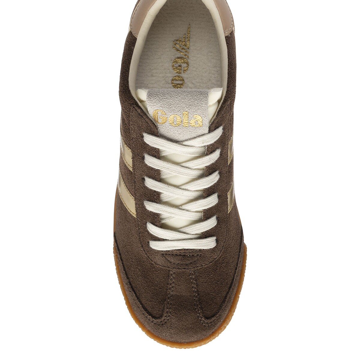 Elan Glitz leather trainers brown /gold-coloured, GOLA