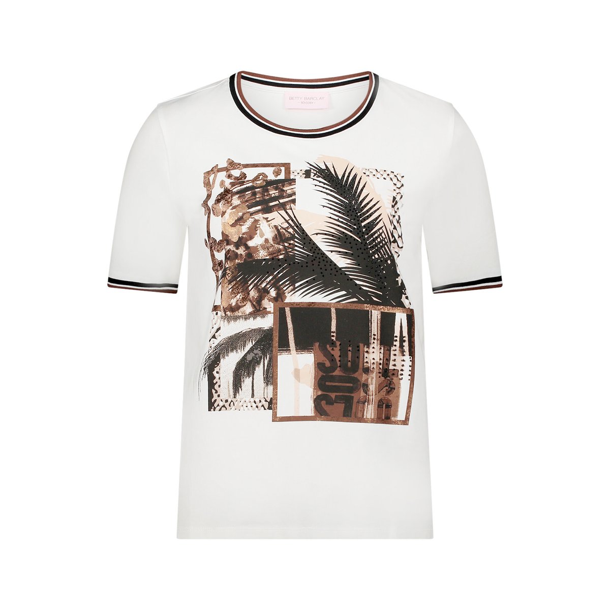 T-shirt basique à impression patch cream/brown, BETTY BARCLAY