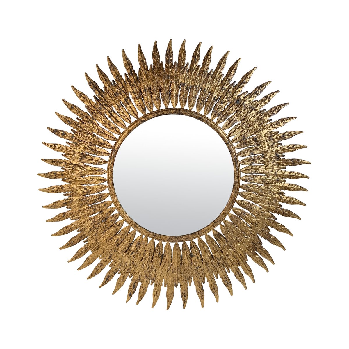 Miroir soleil feuilles 63cm or, EMDE