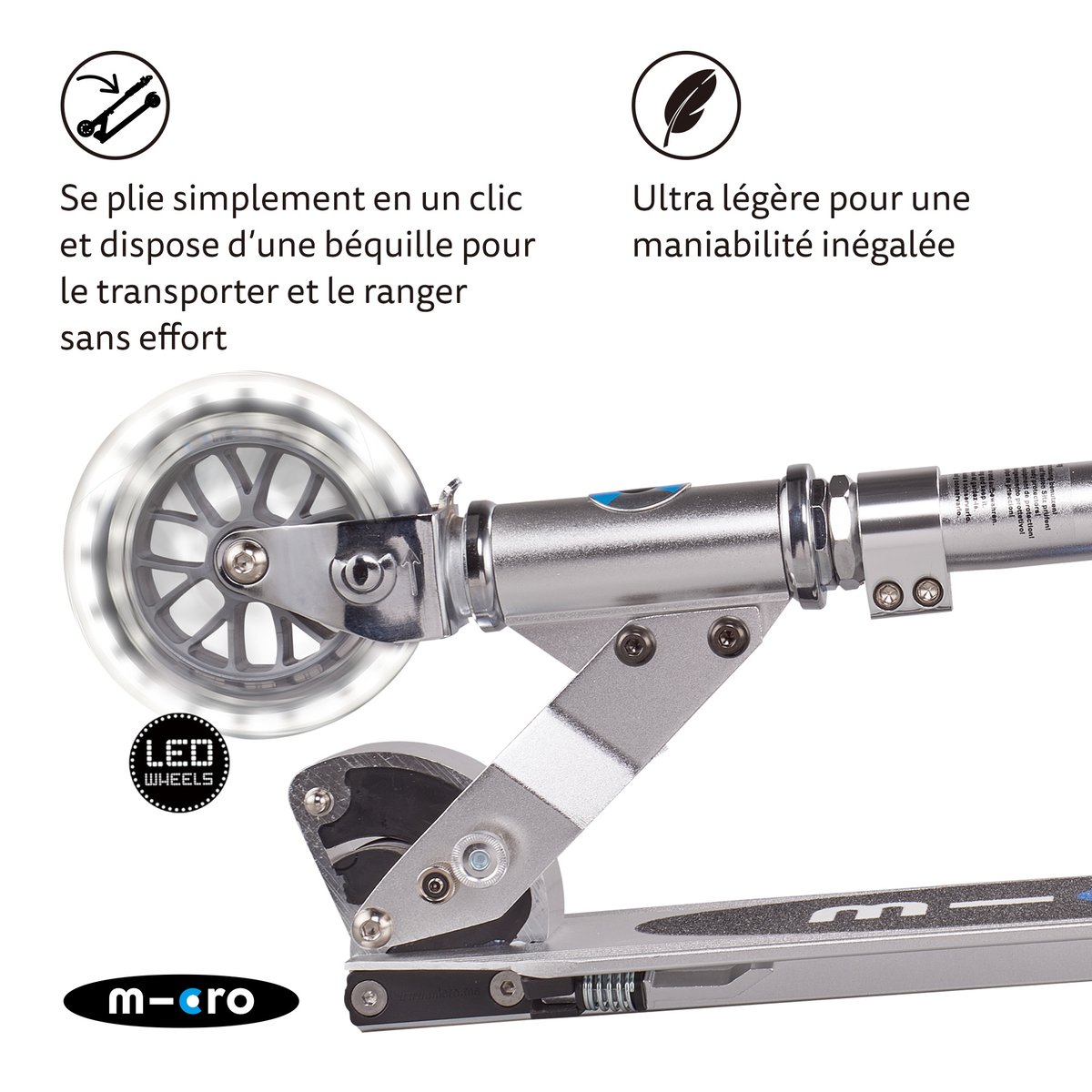 Micro Sprite LED - minium alu, MICRO MOBILITY