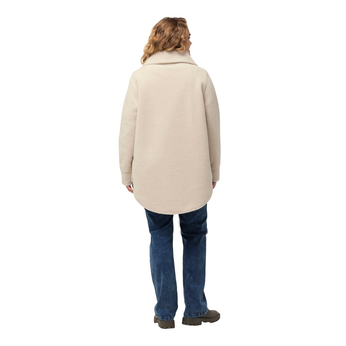 Sweat-shirt en polaire à col montant vanille, ULLA POPKEN