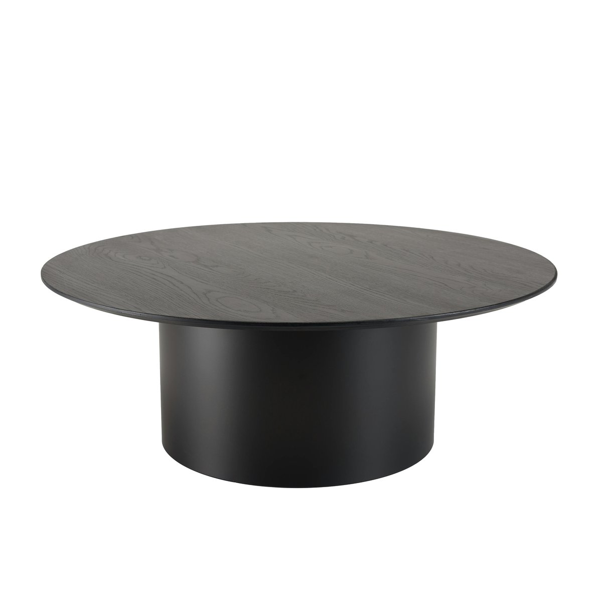 Table basse ronde 90 cm bois et métal noir CORUMBA noir, PIER IMPORT