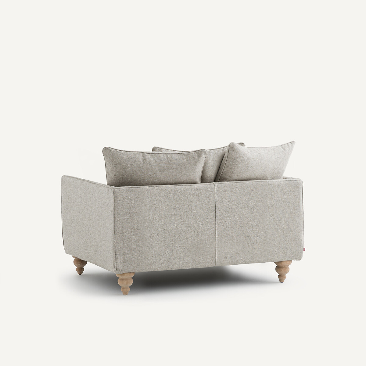 Canapé compact 2 places en texturé viscose et lin, LAZARE naturel, AM.PM