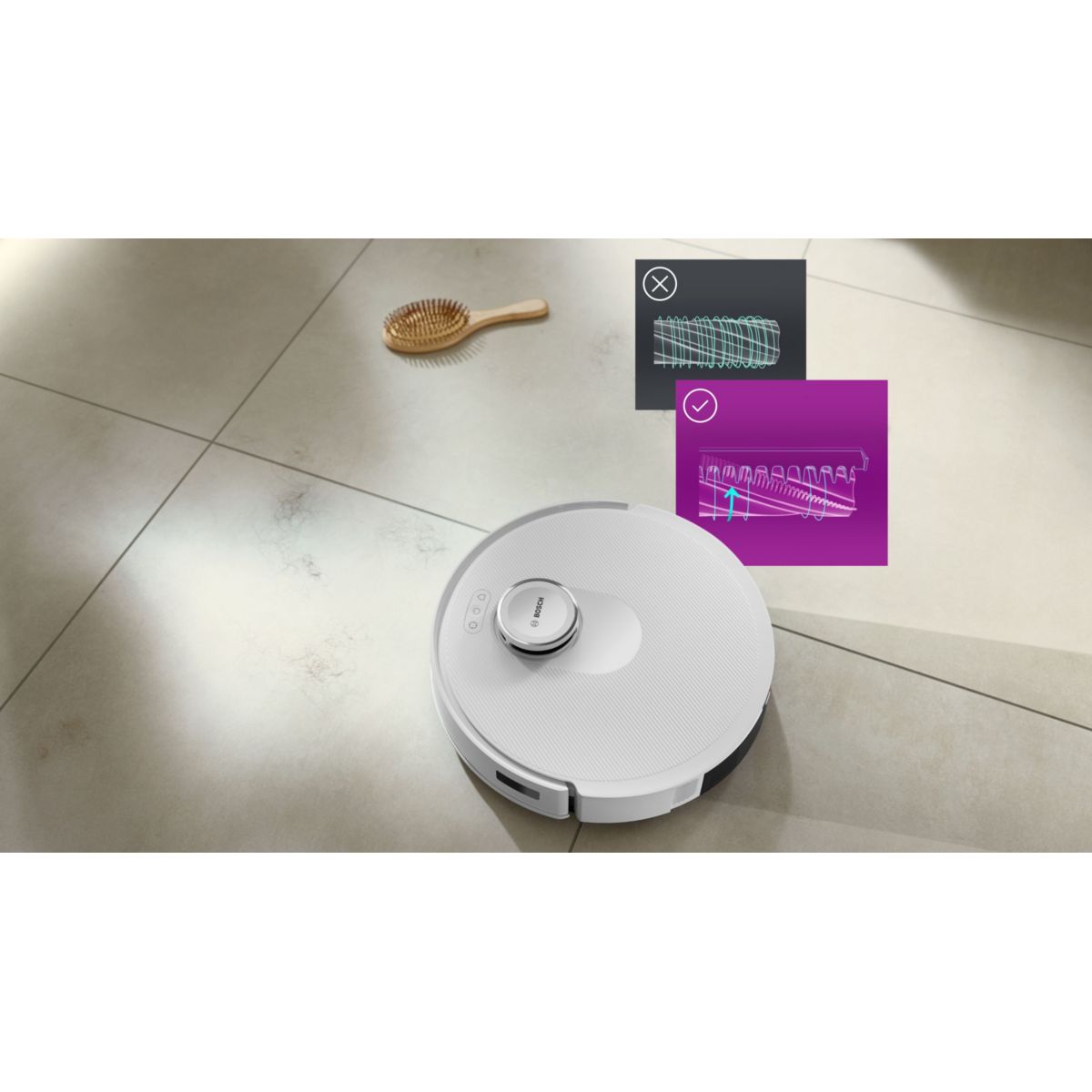 Robot Aspirateur Laveur Spotless Advanced Blanc couleur unique, BOSCH