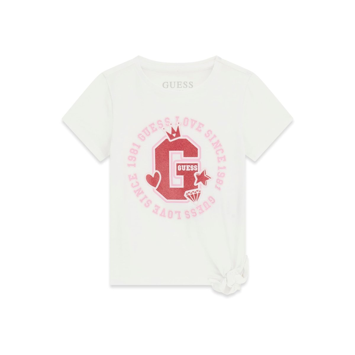 T-Shirt Avec Logo Pailleté blanc, GUESS KIDS