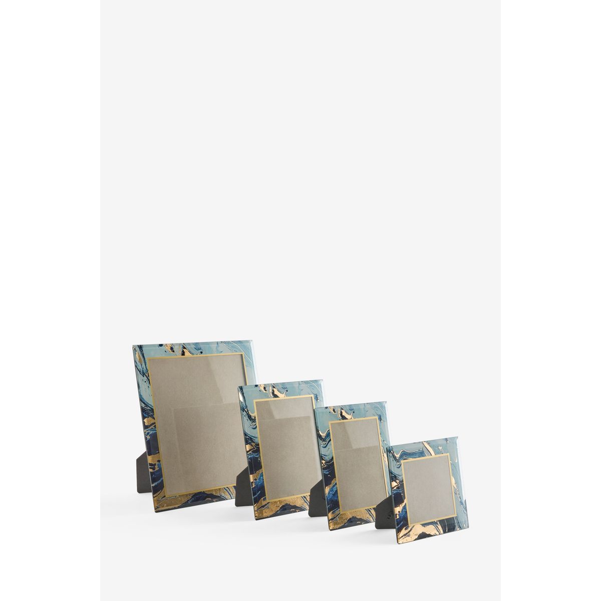 Cadre photo en verre effet marbre bleu marine, NEXT