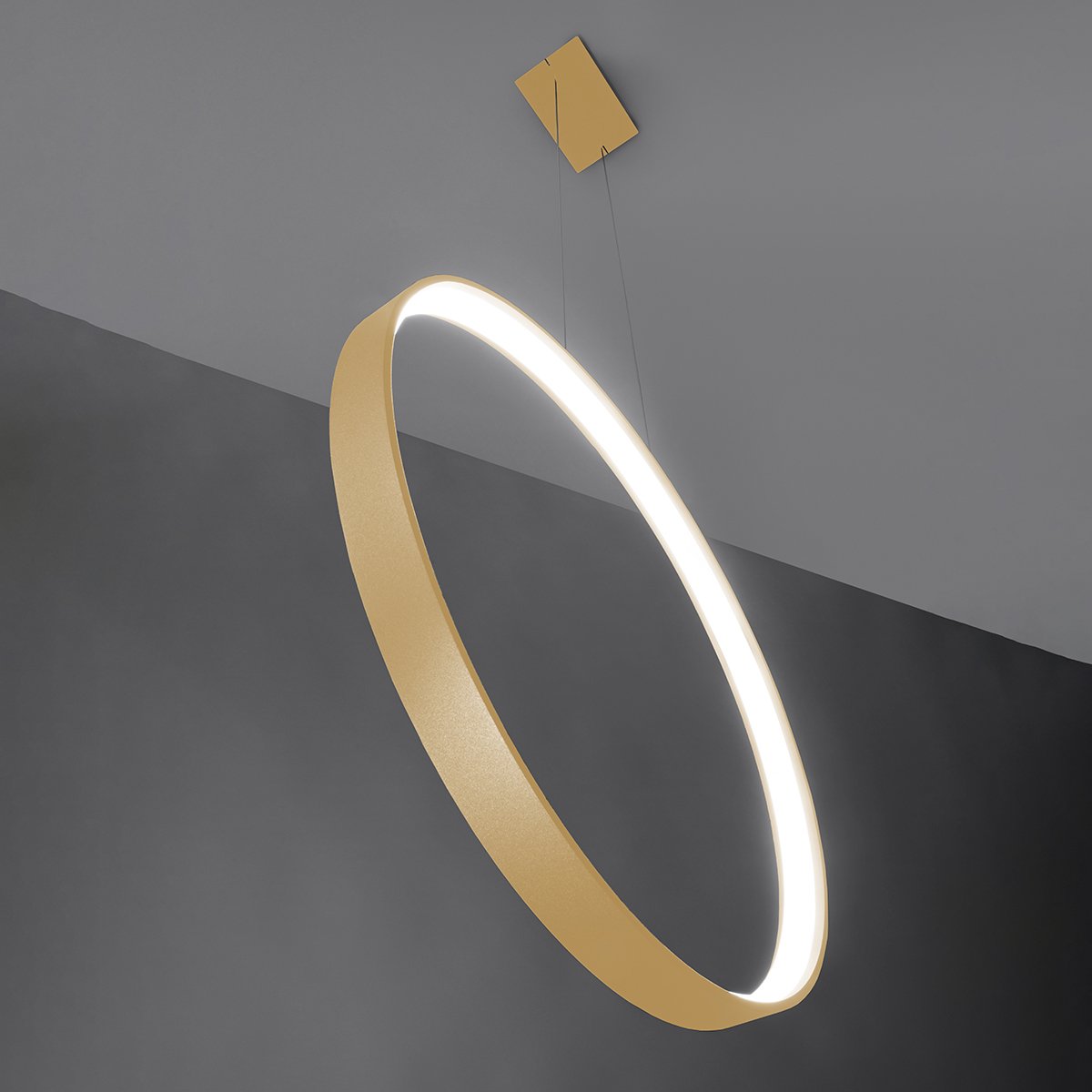 Suspension Aluminium Doré LED 1 Rio doré, EDEN