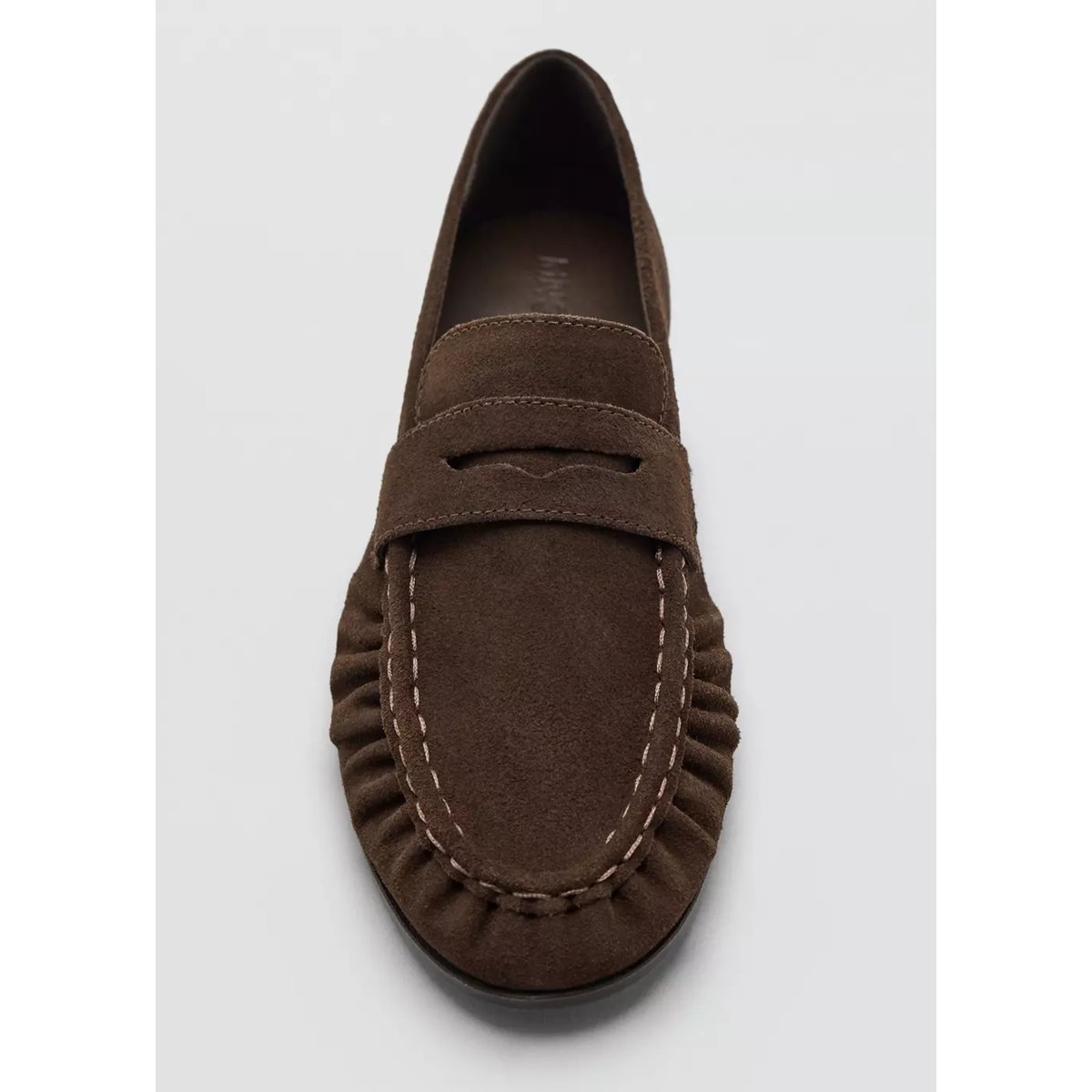 Mocassins suède détail en forme de masque chocolat, MANGO TEEN