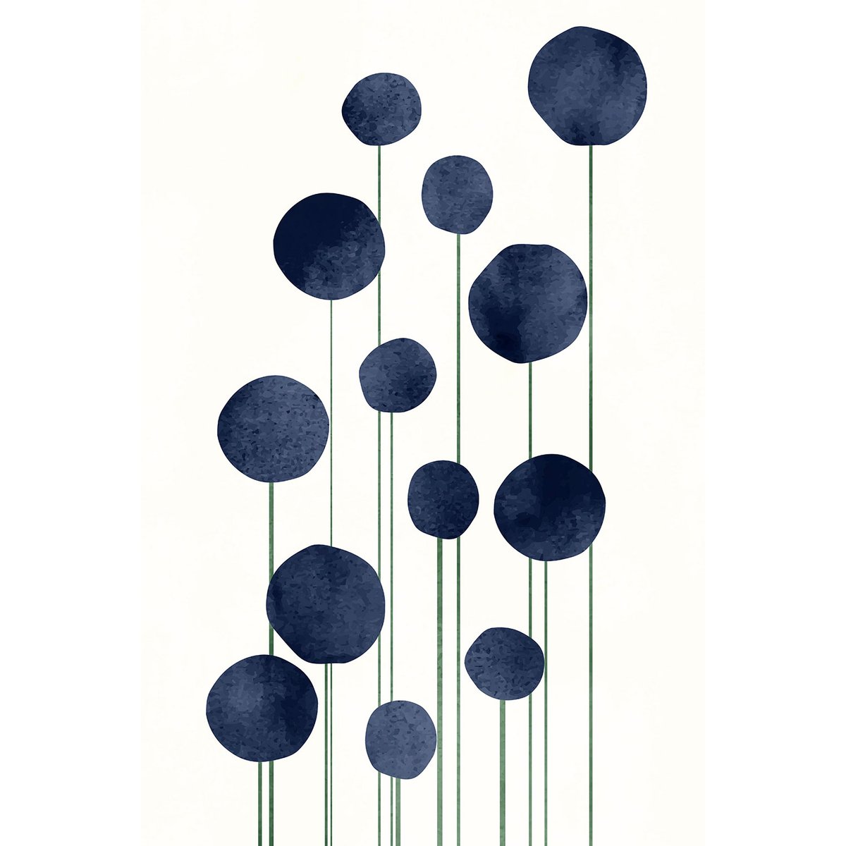 Tableau dessin fleurs d'eau tableau alu dibond, HEXOA