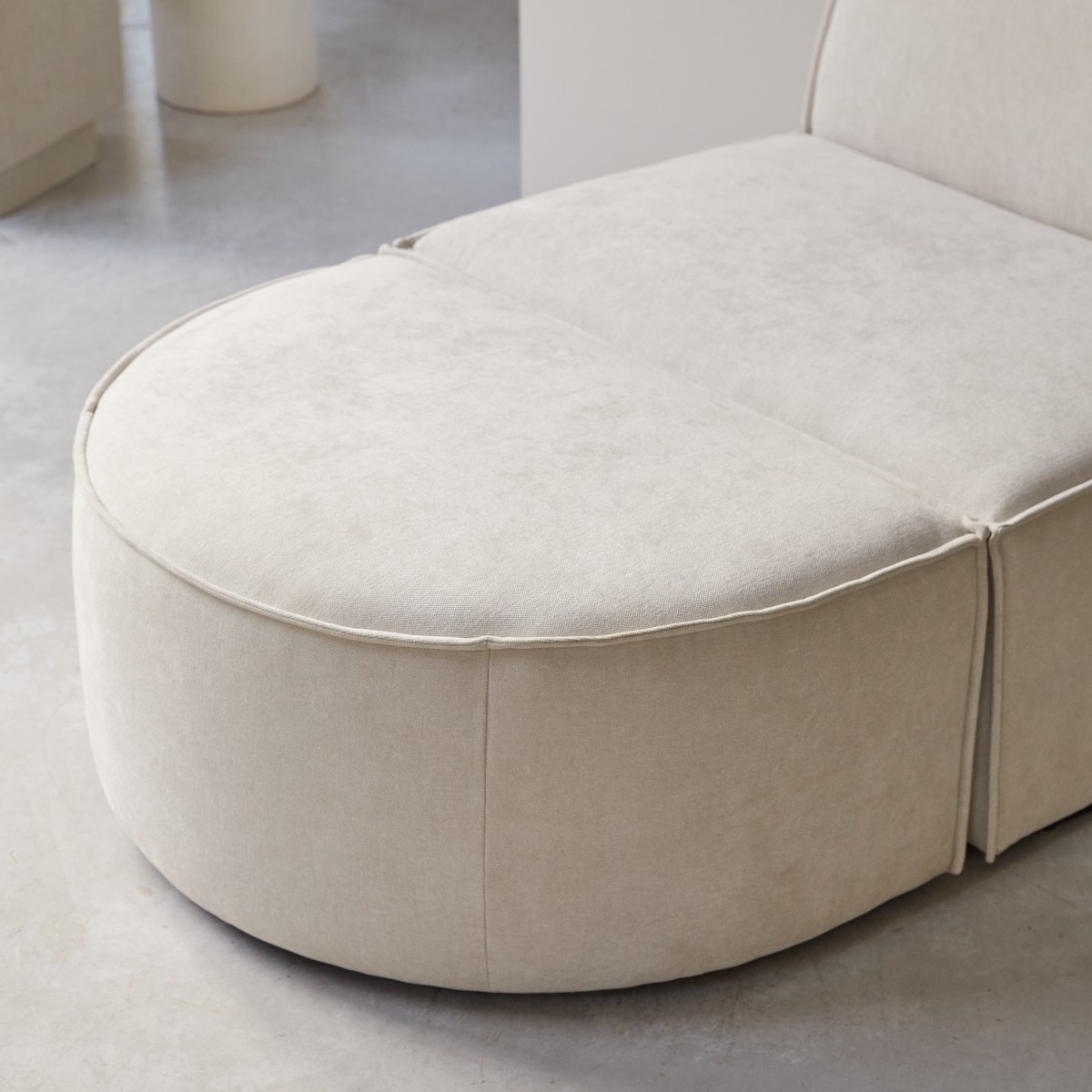 Repose-pied en Tissu, DARIO beige, TIKAMOON