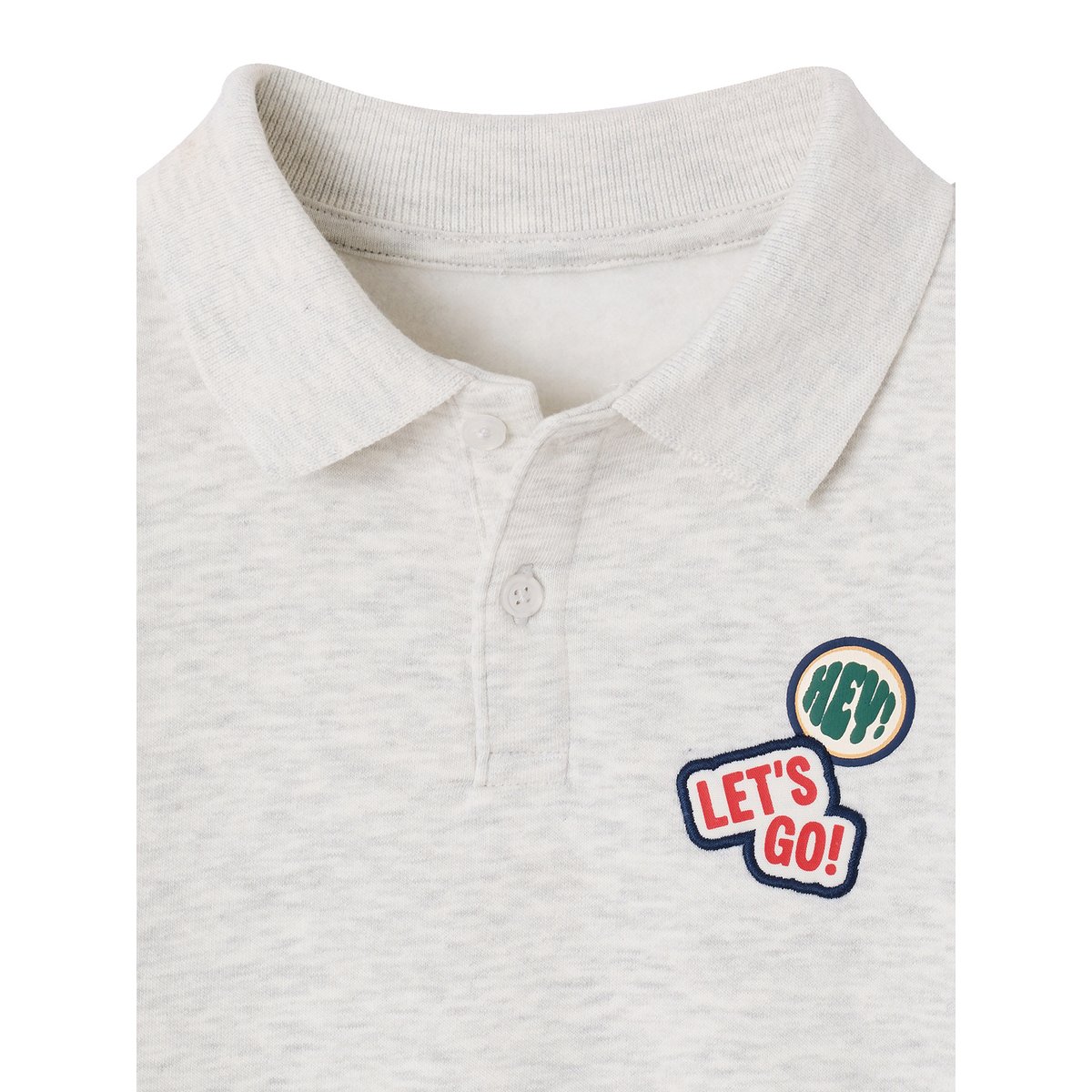 Sweat polo gris chiné, VERTBAUDET