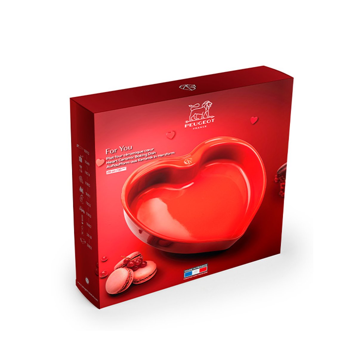Plat four céramique coeur rouge 26 cm FOR YOU rouge, PEUGEOT