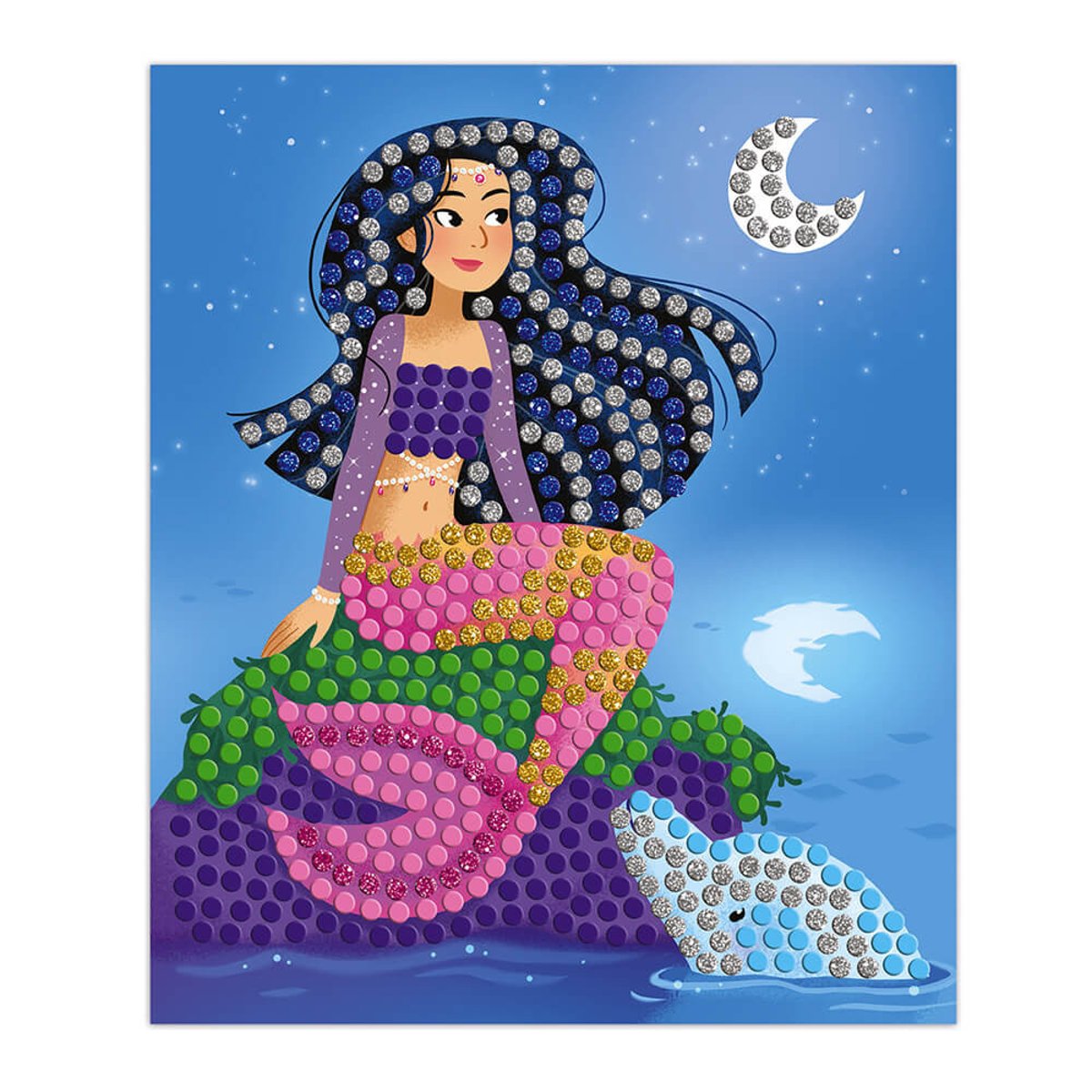 Kit Créatif - Mosaïques Dauphins Et Sirènes bleu, JANOD