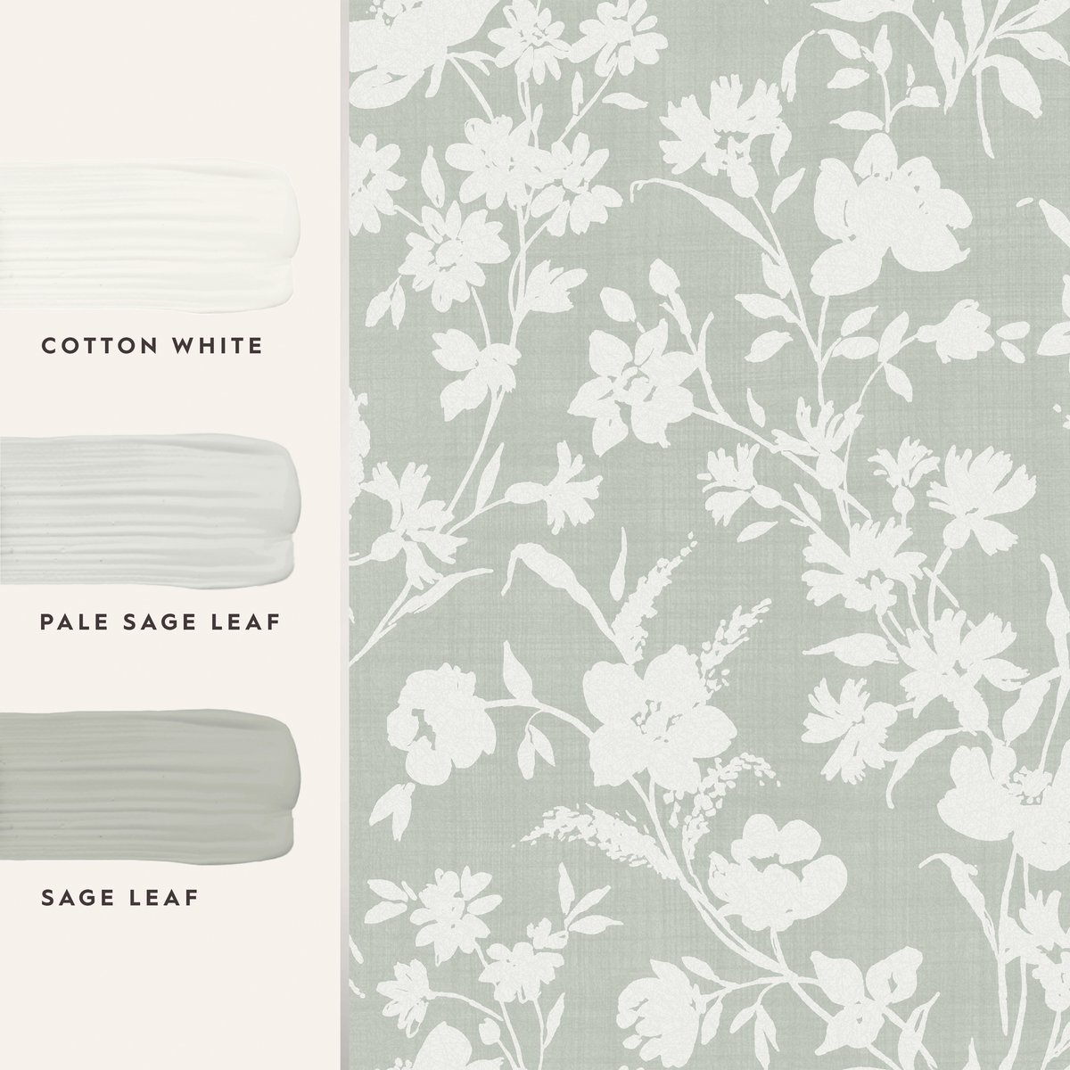 Papier peint Fleurs Rye Sage vert sauge, LAURA ASHLEY
