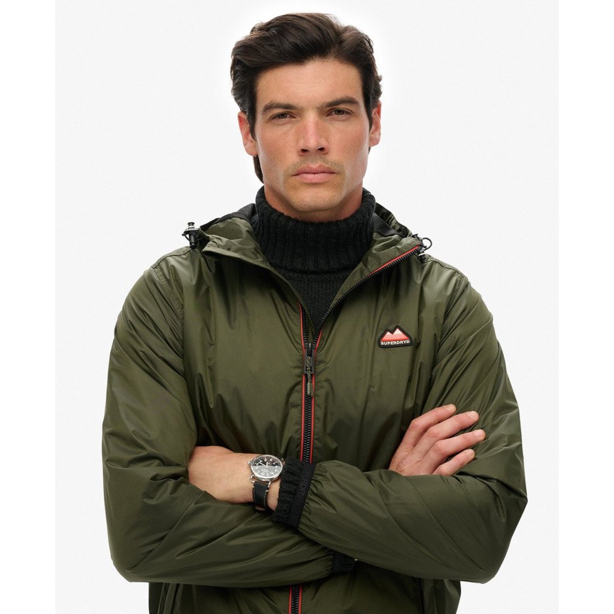 Veste Coupe-vent Essential Tri vert olive foncé, SUPERDRY