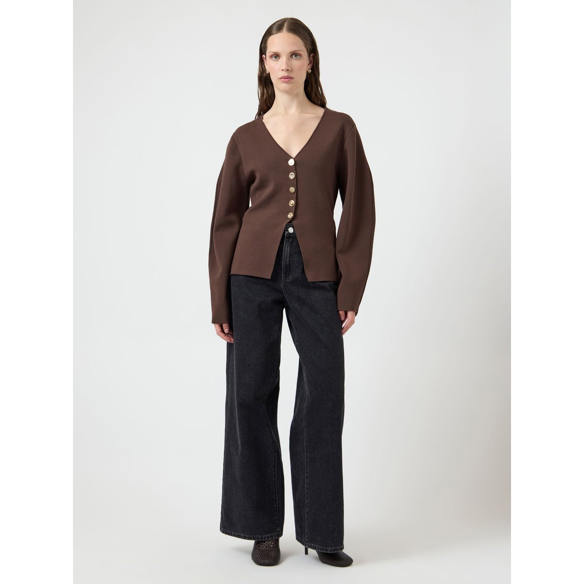 Cardigan En Maille chocolate brown, YAS