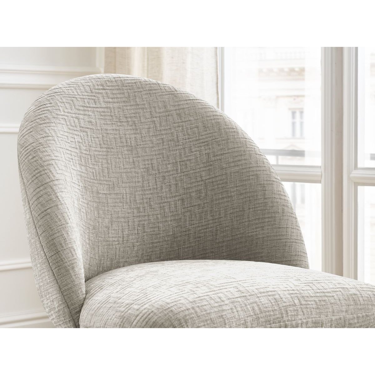 Lot de 2 chaises tissu texturé, LALIE beige, BOBOCHIC