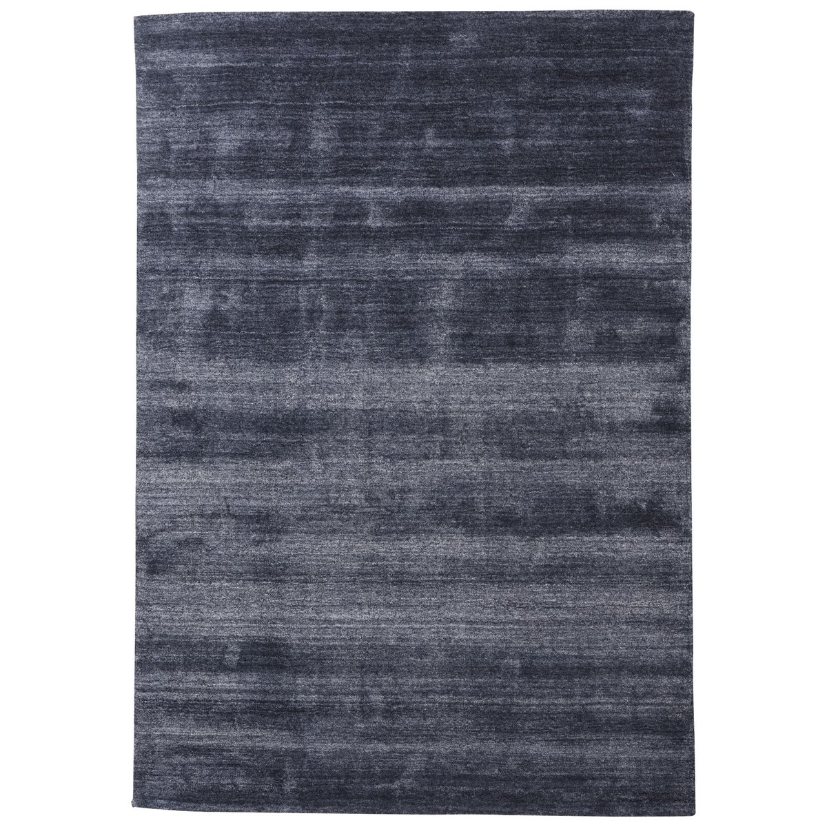Tapis salon Bogota tissé plat en coton anthracite, THEKO