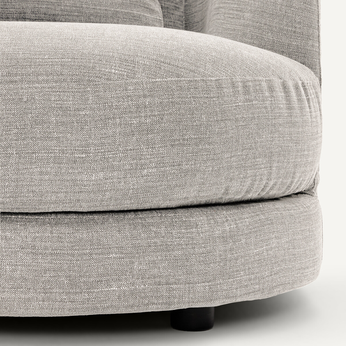 Rechtes, abgerundetes, modulares Halbsofa aus Baumwolle und Leinen, TIBERIO beige, AM.PM