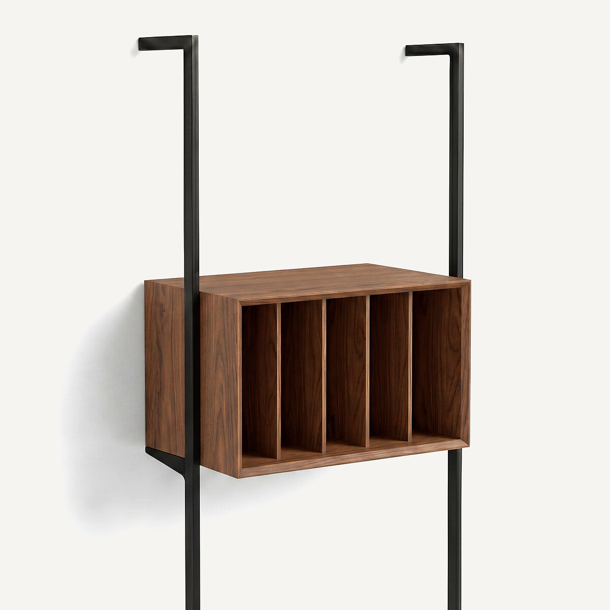 Range vinyles L60 xP42 cm plaqué noyer, pour bibliothèque modulable ARCHIVITA XL noyer, AM.PM