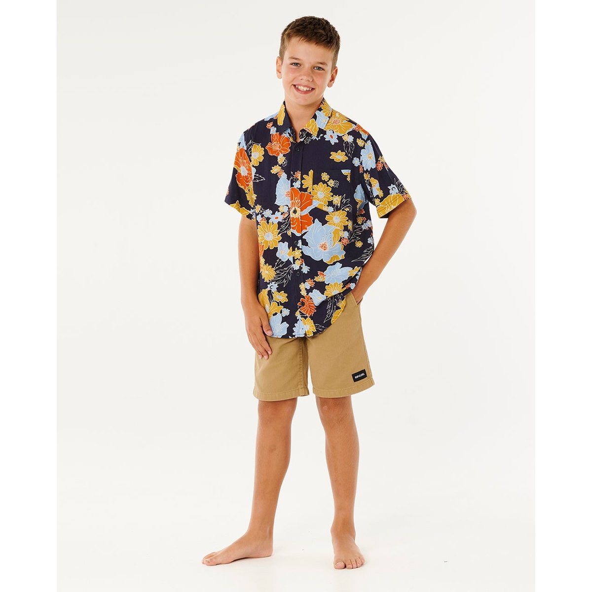Chemise Pacific Rinse manches courtes garçon bleu marine foncé, RIP CURL