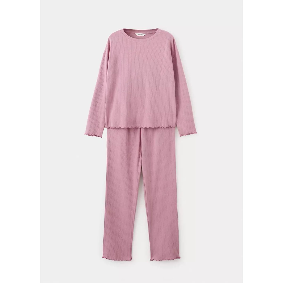 Pyjama long maille côtelée rose, MANGO KIDS