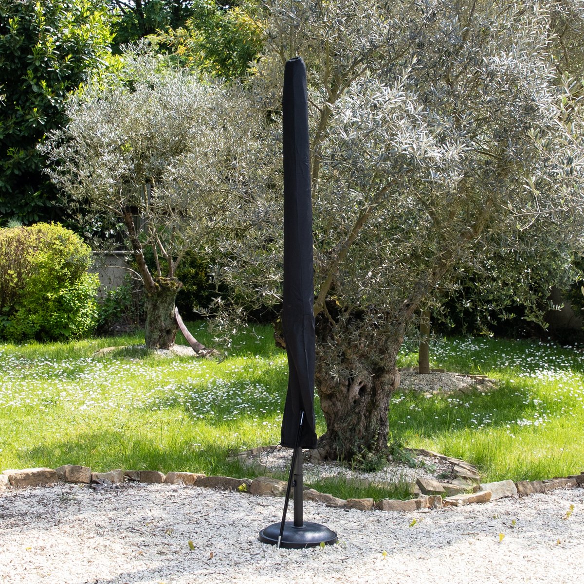 Housse pour parasol droit, 200cm noir, HAPPY GARDEN