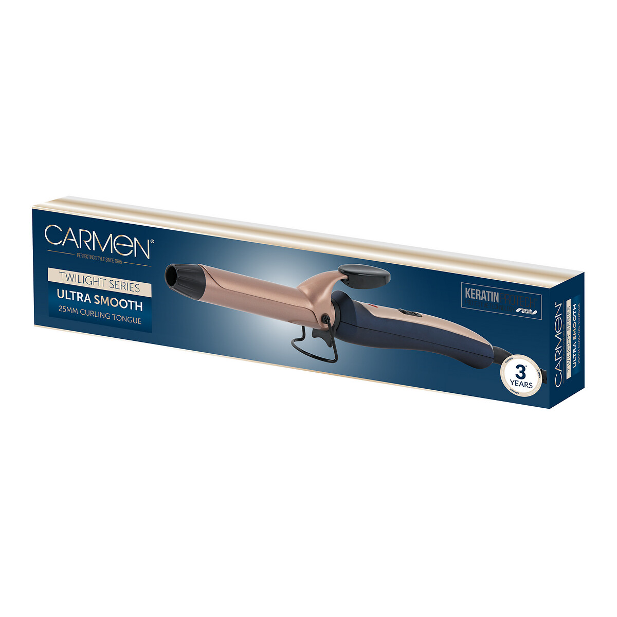 Twilight 25mm Hair Curling Tong with Keratin Protech - C81060BC blue, CARMEN