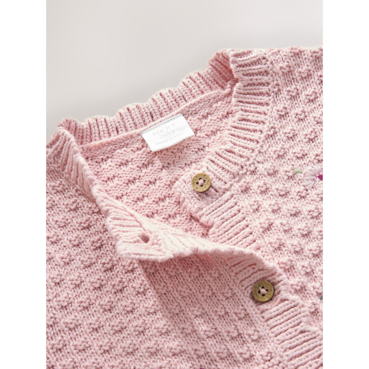 Cardigan bébé en maille lapin rose brodé, NEXT