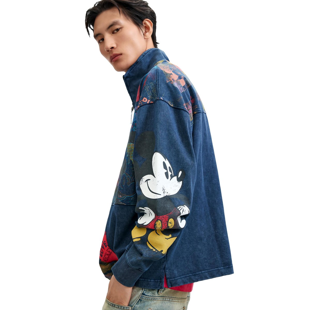Sweat-shirt collage Mickey™ bleu, DESIGUAL