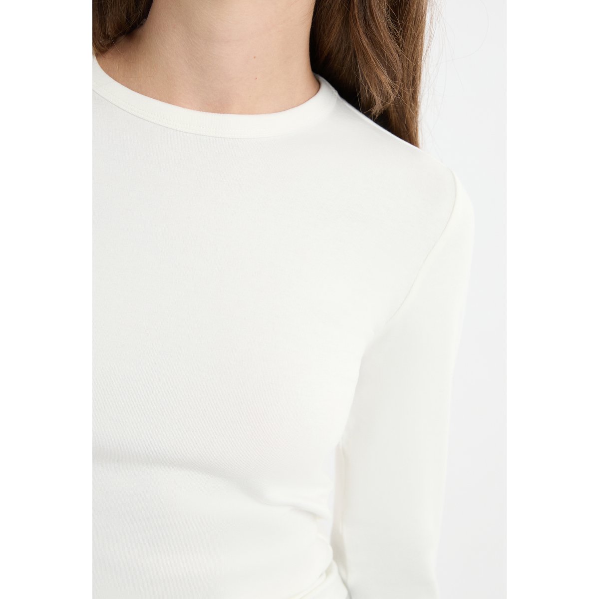 T-shirt à manches longues avec coton modal TANDEM blanc, ETAM